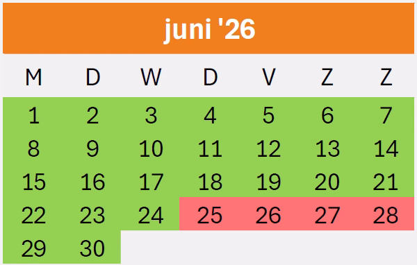 Kalender Juni 26